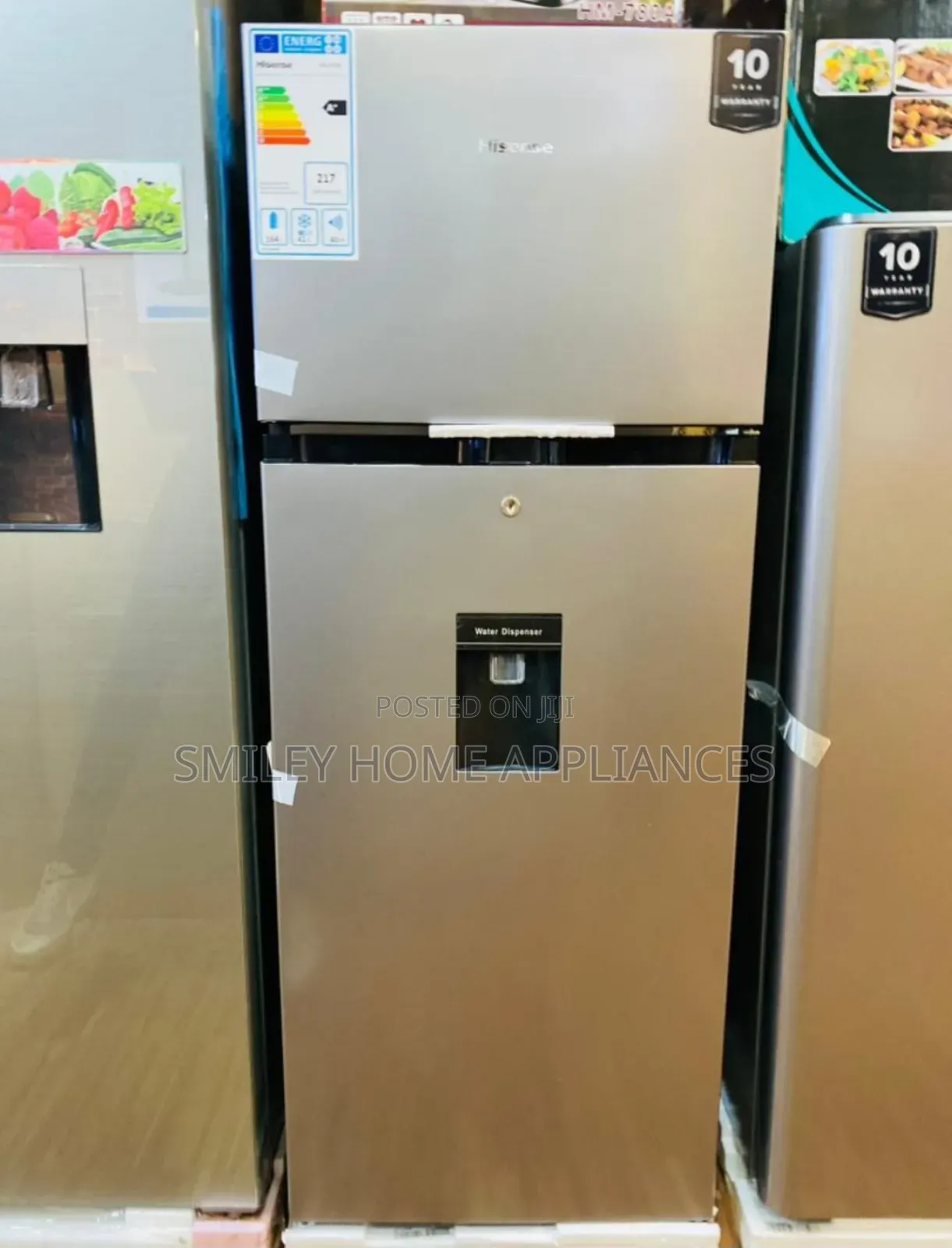 Hisense 270ltrs Double Door Fridge With a Dispenser Silver
