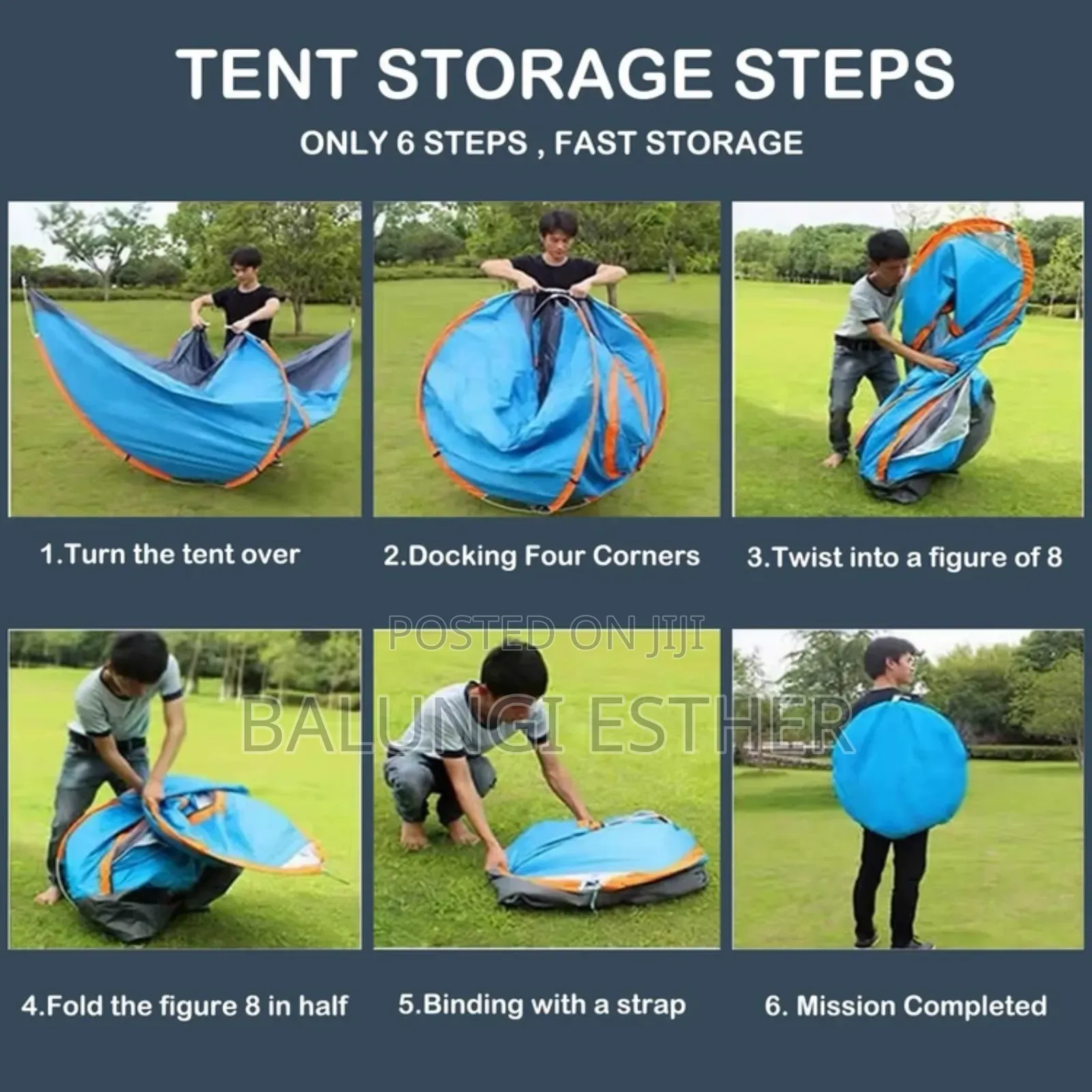 Pop Up Automatic Camping Tent (6x6)