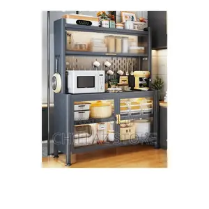 Kitchen Storage Rack With Dinning Side Lockers.