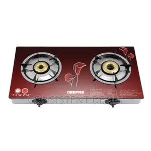 Geepas GK5602 Tempered Glass Double Gas Stove