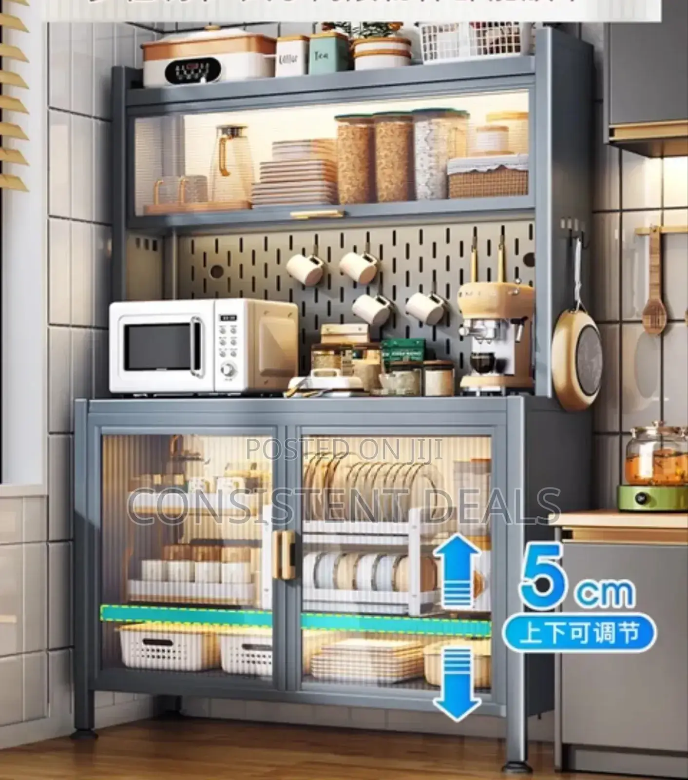 Kitchen Storage Rack With Dinning Side Lockers