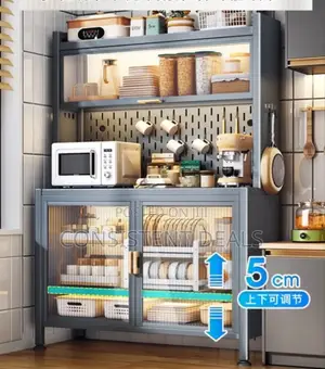 Kitchen Storage Rack With Dinning Side Lockers