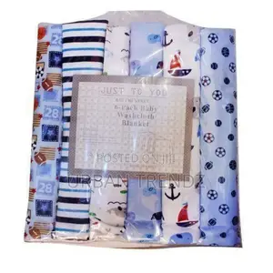6pc Baby Shawl Receiver Sheets - Multi-Colour