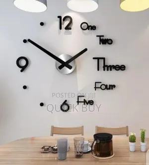 Modern Classic Adhesive 3D Wall Clock
