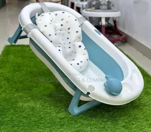 Toddler Bath Tub, Foldable Baby Tub With Temperature Sensor