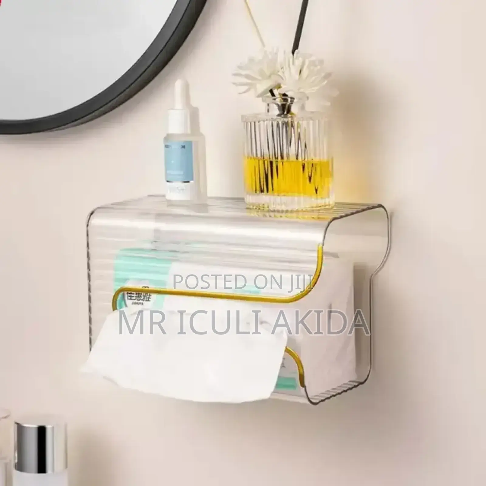 Multifunction Wall Mounted Acrylic Paper Tissue Holder Box