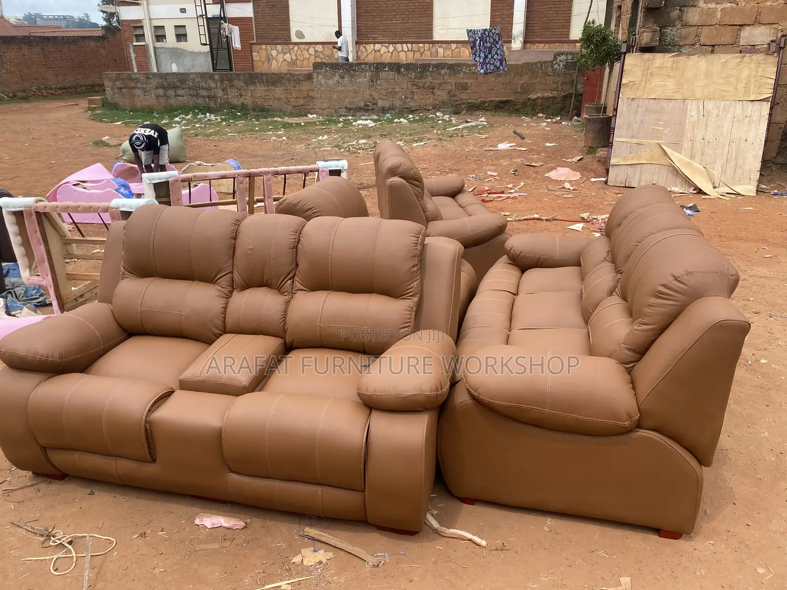 Pure Leather Sofa Set