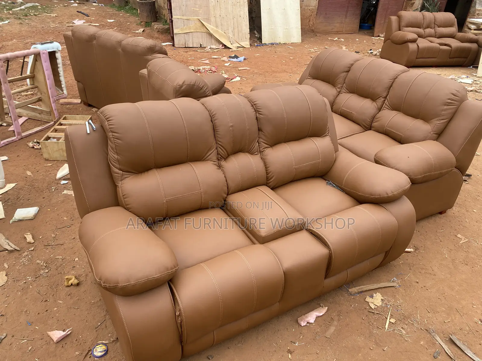 Pure Leather Sofa Set