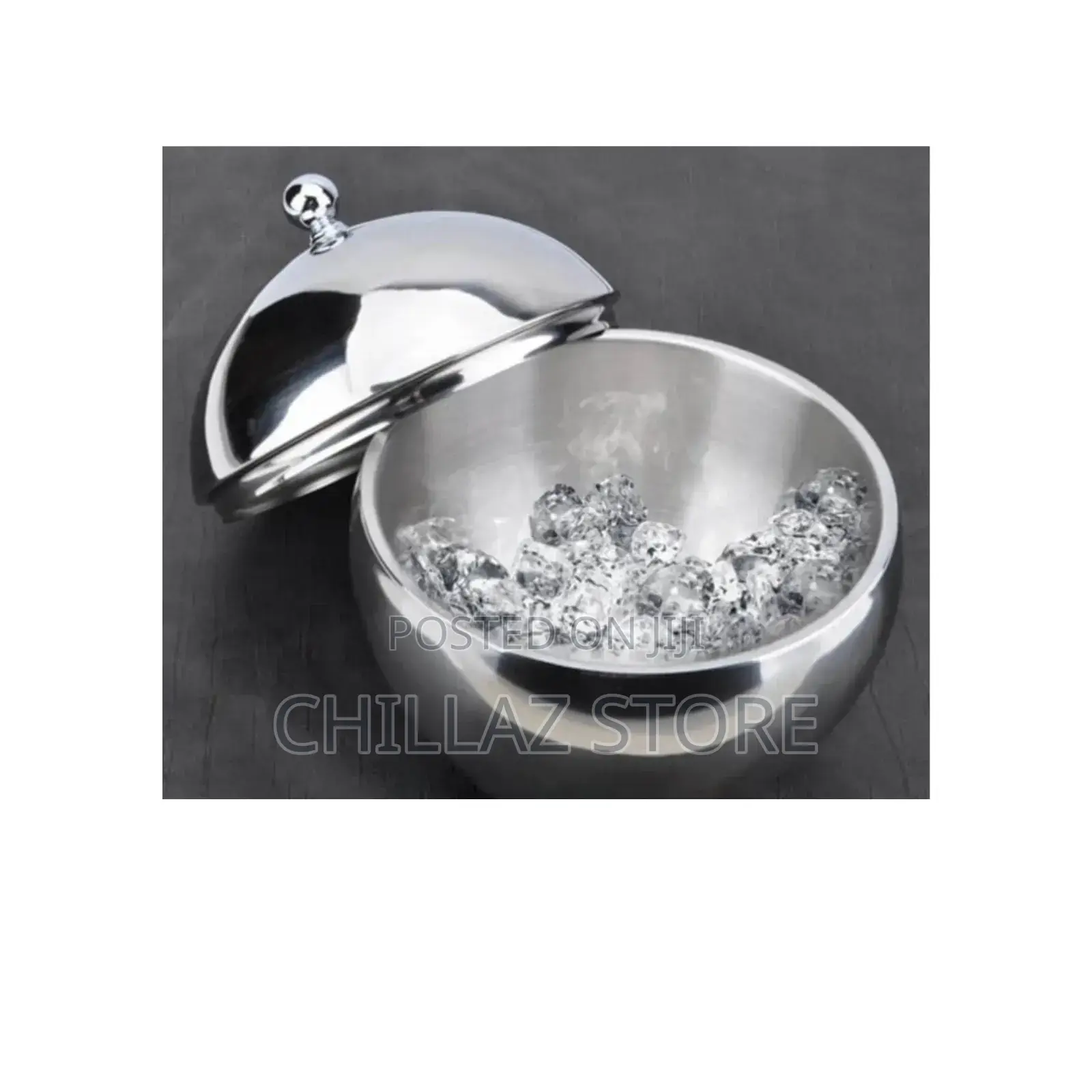 Double Wall Stainless Steel Ice Bucket With Cover.