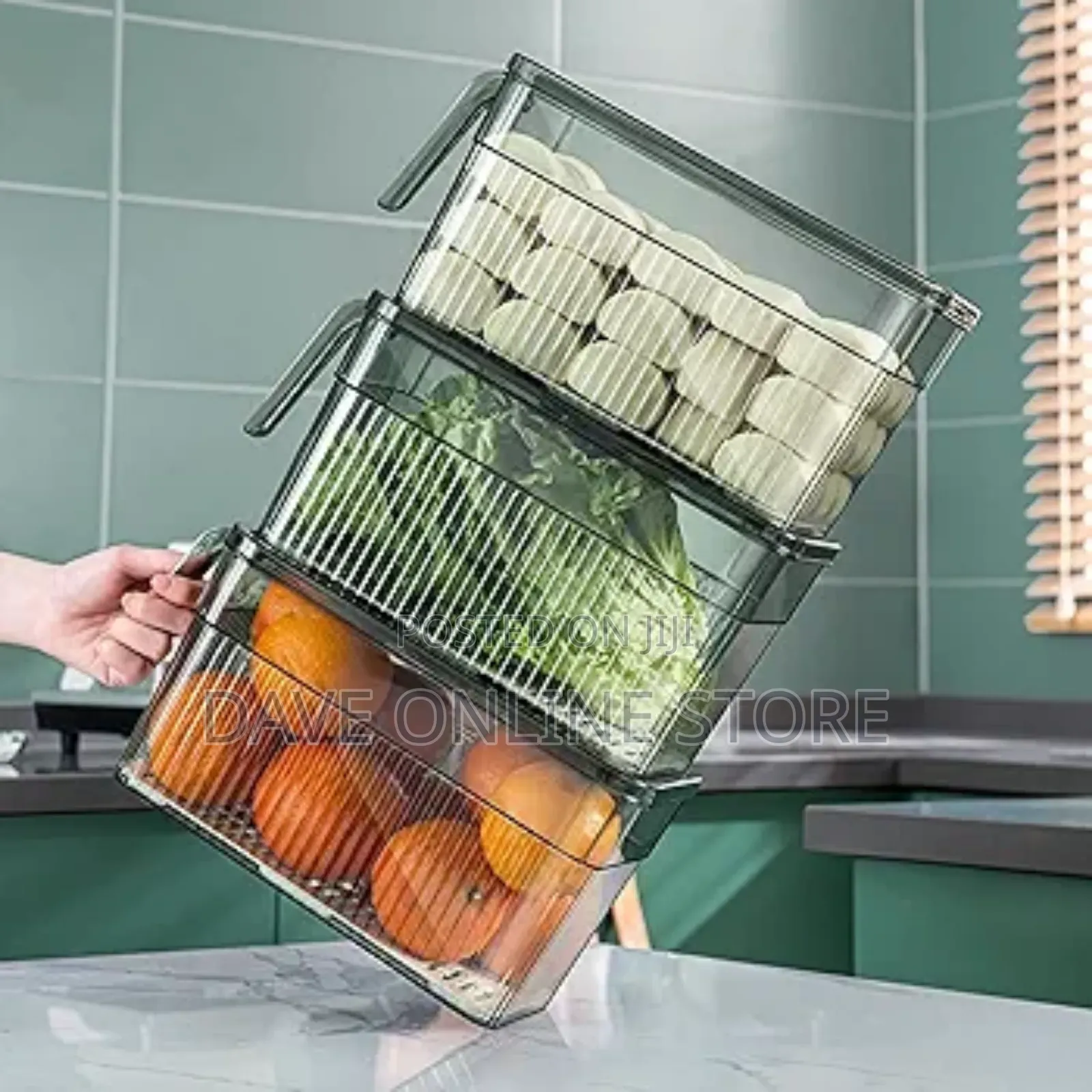 Refrigerator Storage Box With Handle for Fridge Cabinet