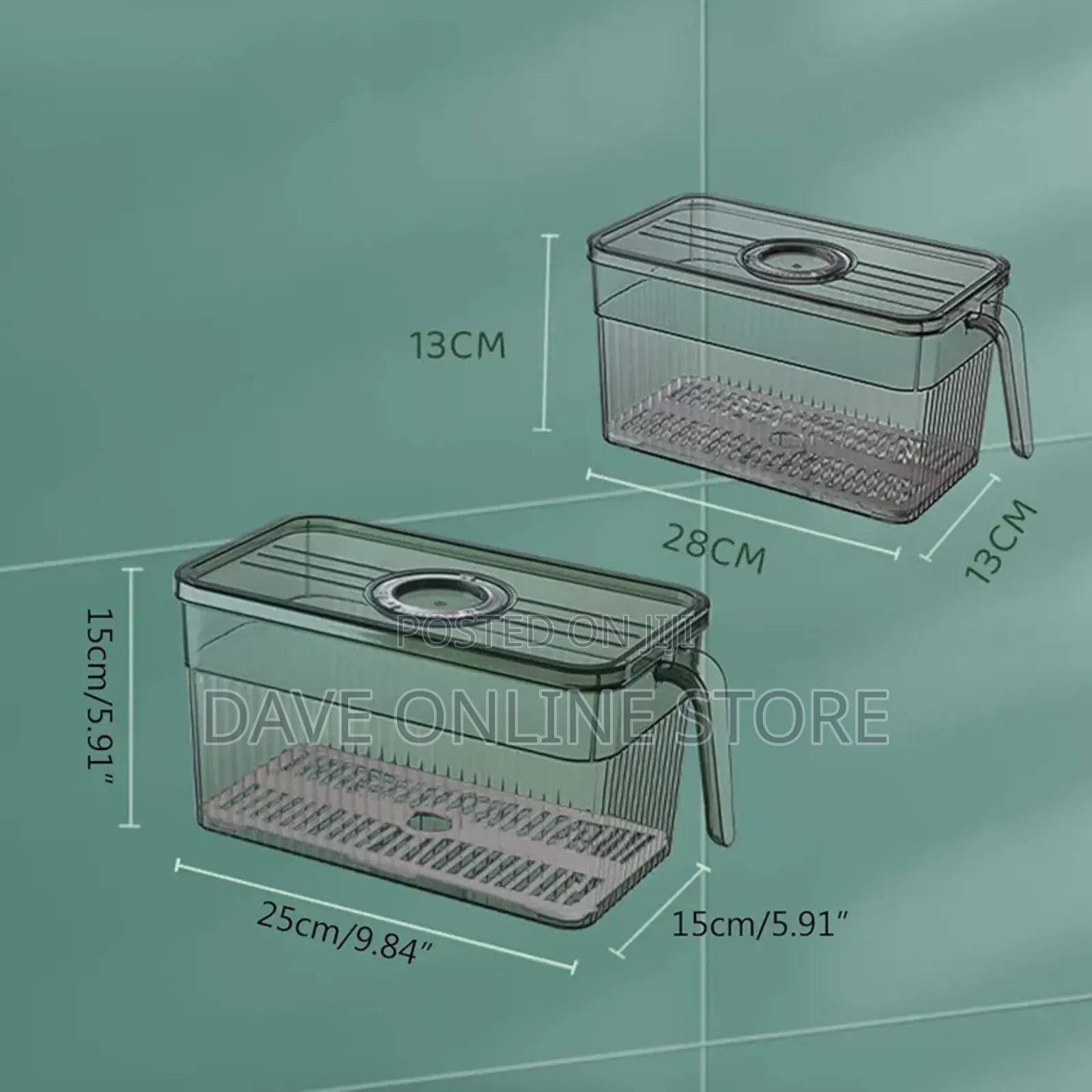 Refrigerator Storage Box With Handle for Fridge Cabinet