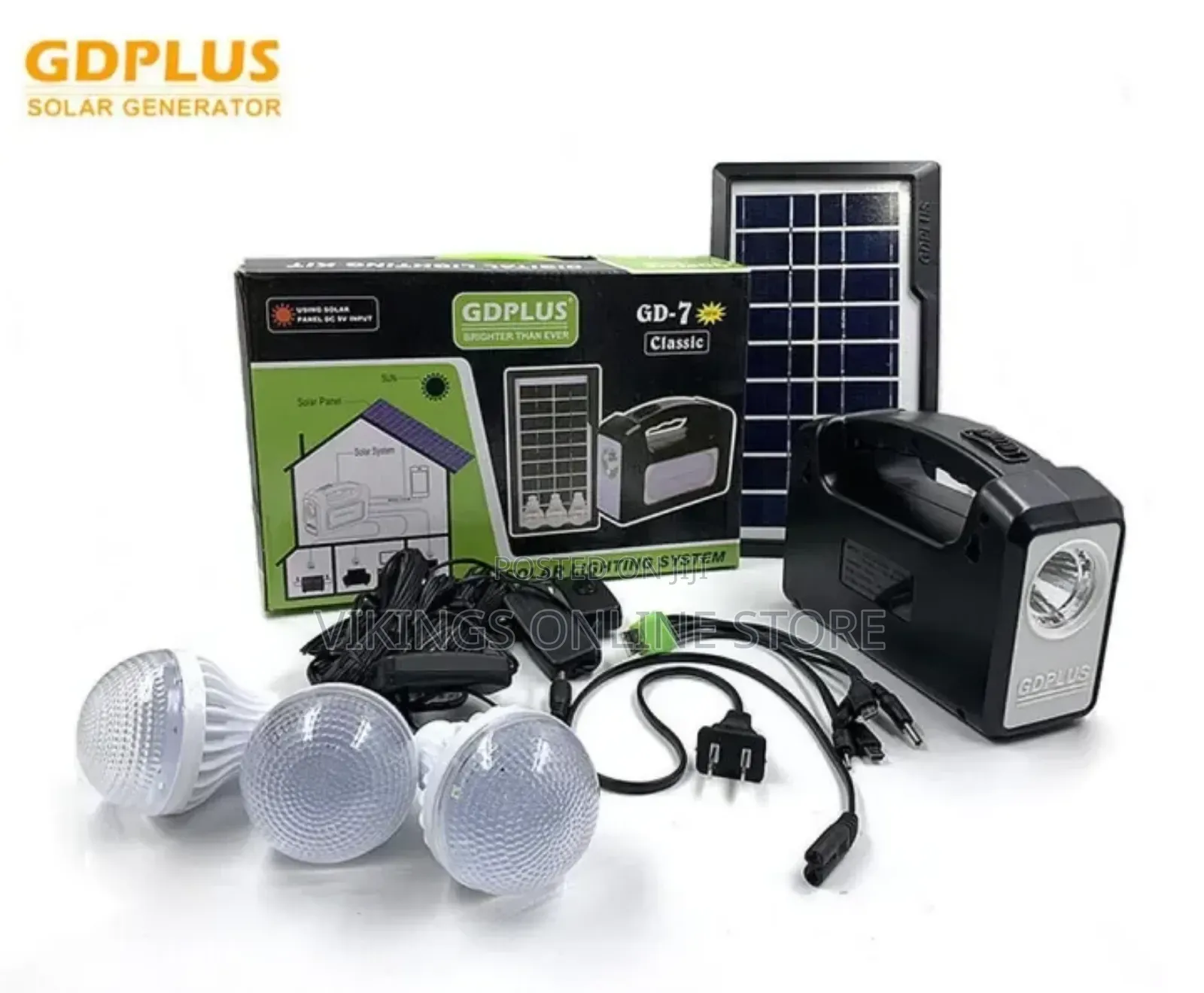 GDLITE GD7 Solar Lighting System Kit(Black