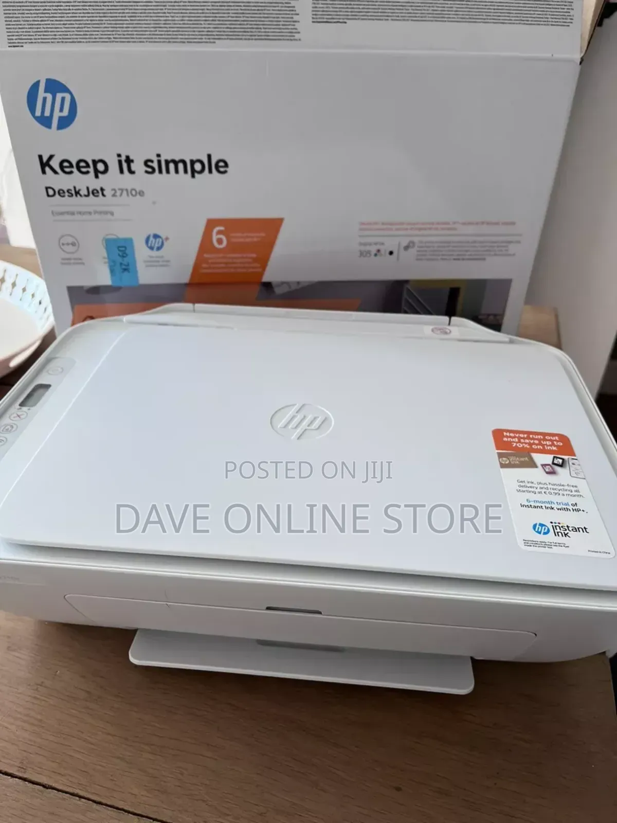 Wireless HP Deskjet 2710e All-in-One Inkjet Printer - White