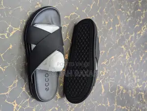 Original Black Ecco Cross Leather Sandals