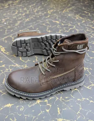 Original Coffee Brown CAT Casual Leather Boots