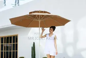 2.4mtrs Khaki Overlap Gaden,Bar,Restaurant Business Umbrella