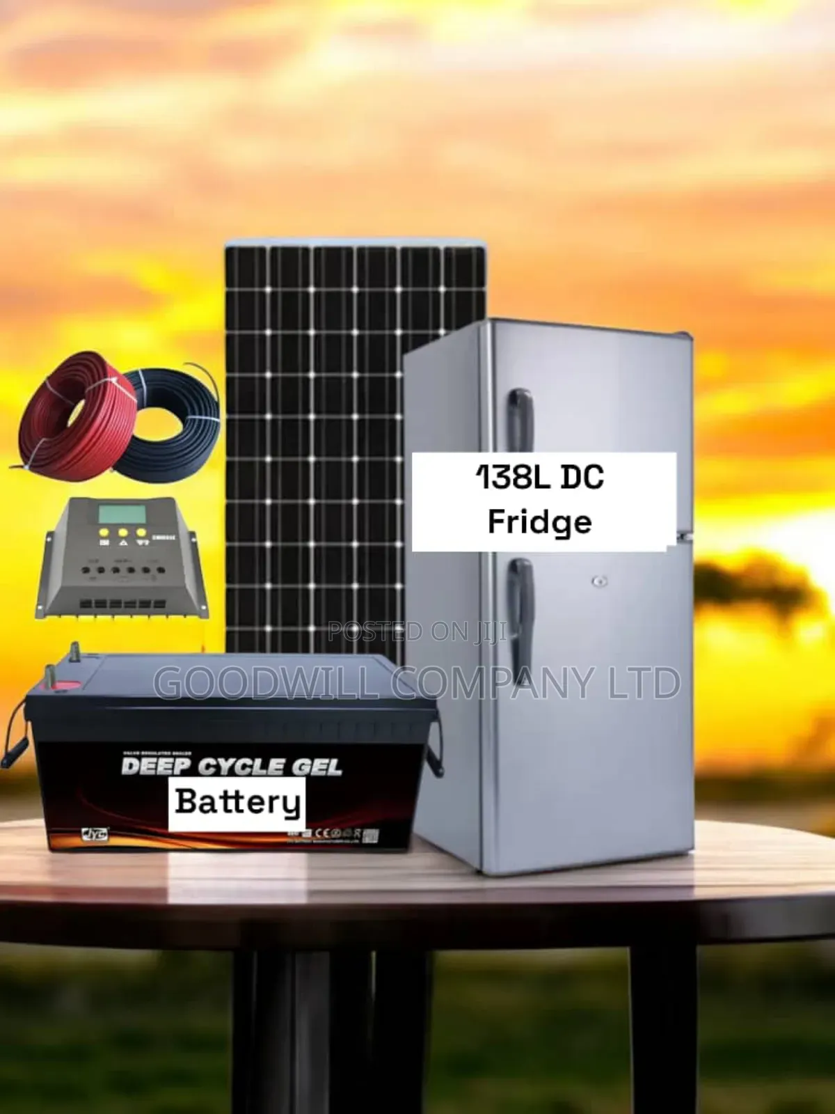 300w Solar System Full Kit With 138 Liters DC/Solar Fridge