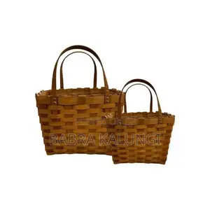 2 Piece Woven Flower Poppy Personal Picnic Basket,