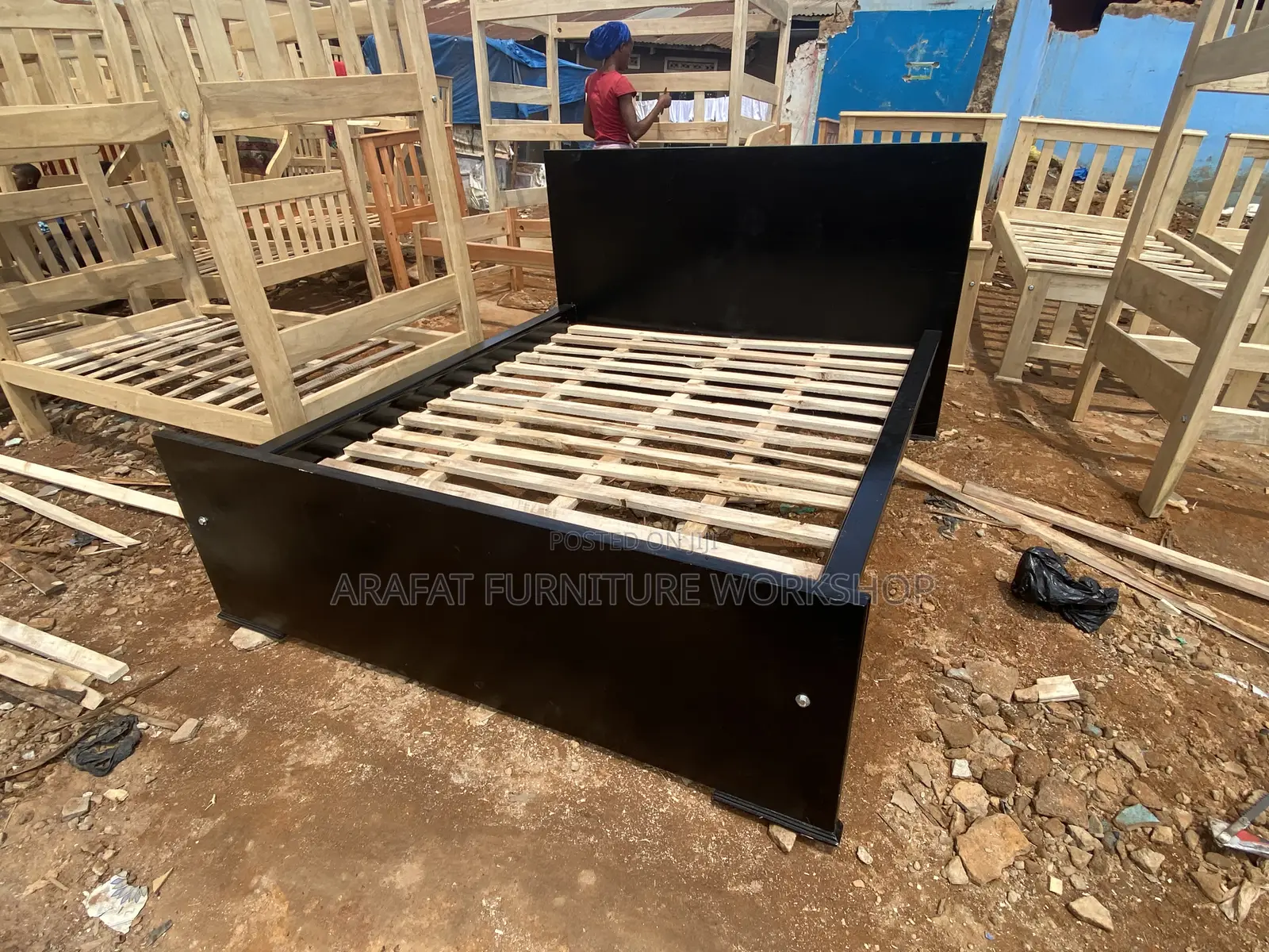 Solid Tile Queen Bed