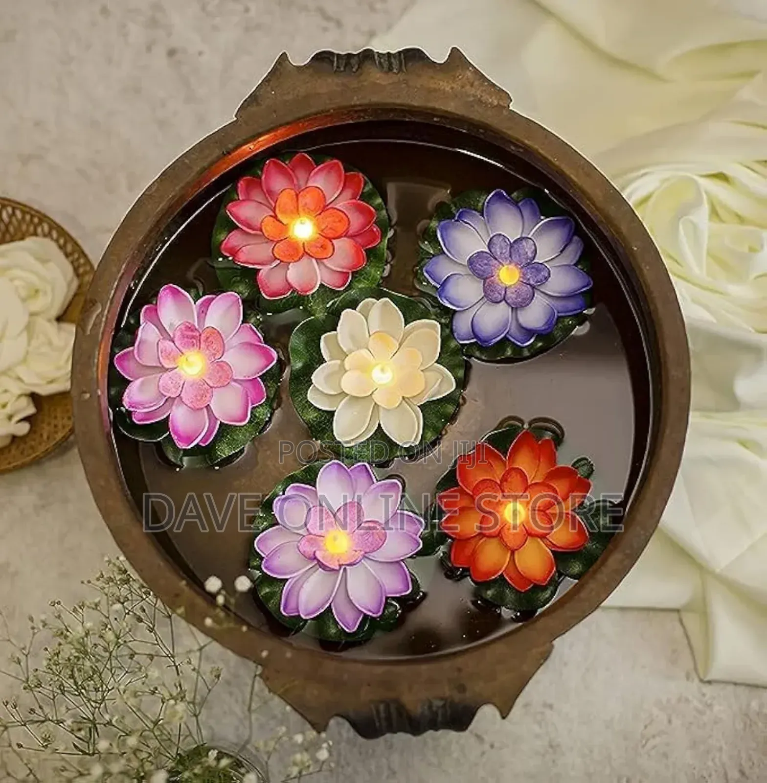 Water Sensor Floating Diyas Smokeless Flameless Candles