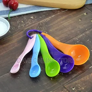 Set of 5 Plastic Measuring Colorful Measuring Cup Spoons