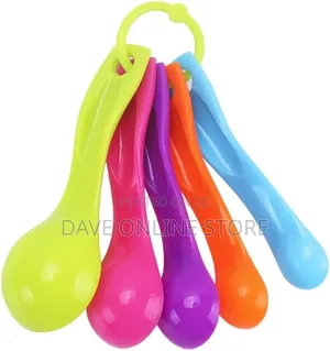 Set of 5 Plastic Measuring Colorful Measuring Cup Spoons