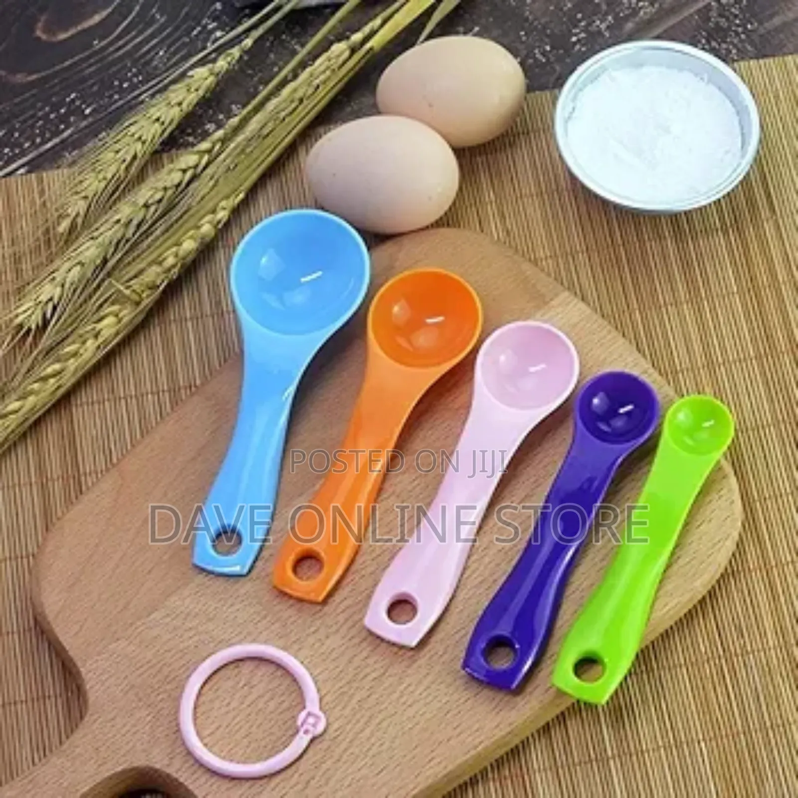 Set of 5 Plastic Measuring Colorful Measuring Cup Spoons
