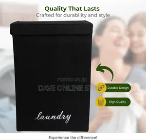Laundry Basket With A Lid, Foldable Laundry Basket Black,