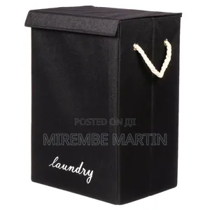Bathroom Laundry Basket Black