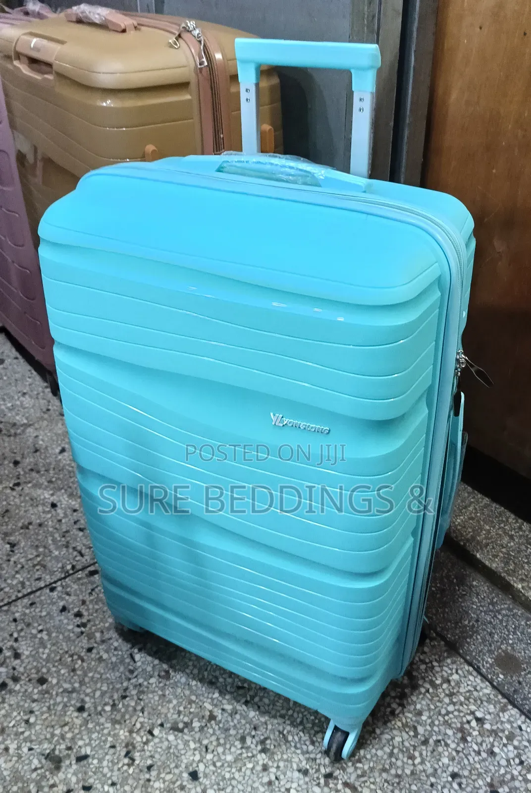 Navy Rubber Suitcase