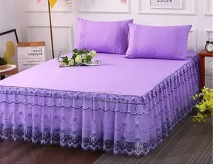 Cotton Bedliner Bed Skirt Purple 5*6 6*6