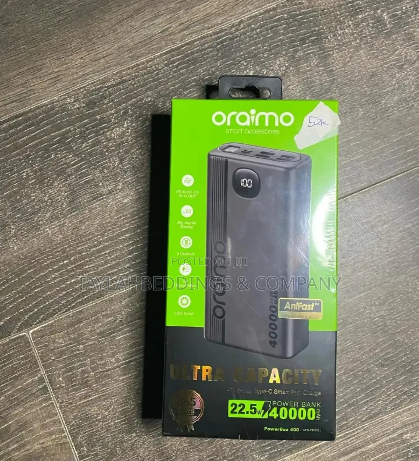 Oraimo 40000mah Ultra Capacity 22.5w 2ways Fast Charging PB