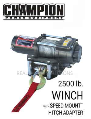 CHAMPION 1134kg 12V DC Winch Kit With Mount| Hitch Adapter