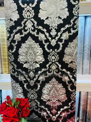Flowered Wallpapers Black and Silver