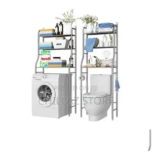 Metallic 3 Tier Stainless Steel Toilet Rack Organizer.