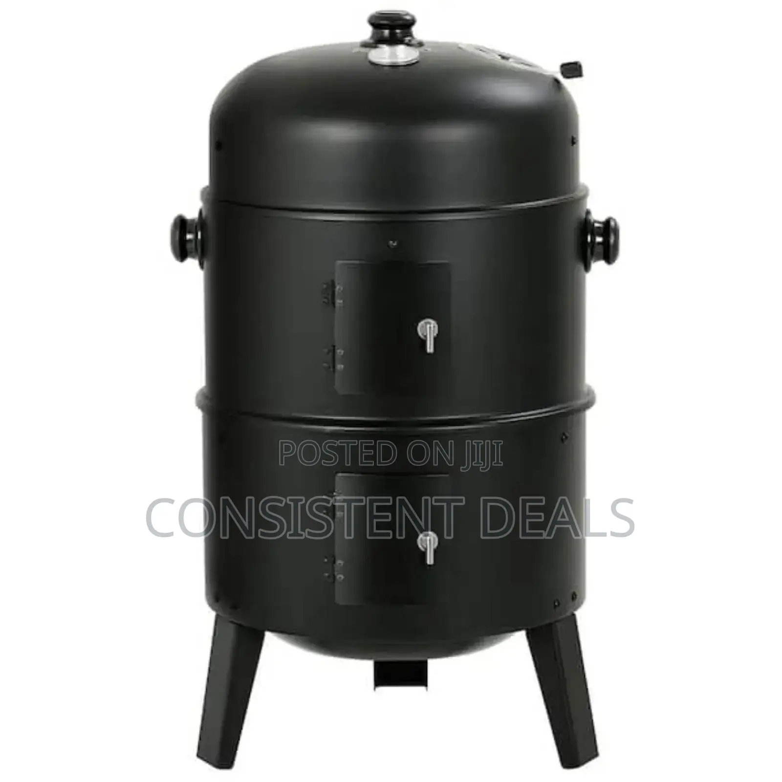 Multi-Layer Round Black BBQ Grill