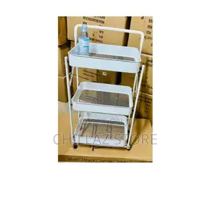 3 Tier Folding Kitchen Cart With Wheels.