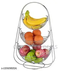 3 Tier Oval Shaped Metal Fruit Basket