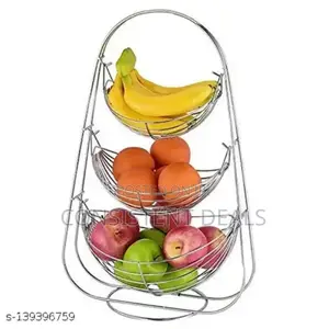 3 Tier Oval Shaped Metal Fruit Basket