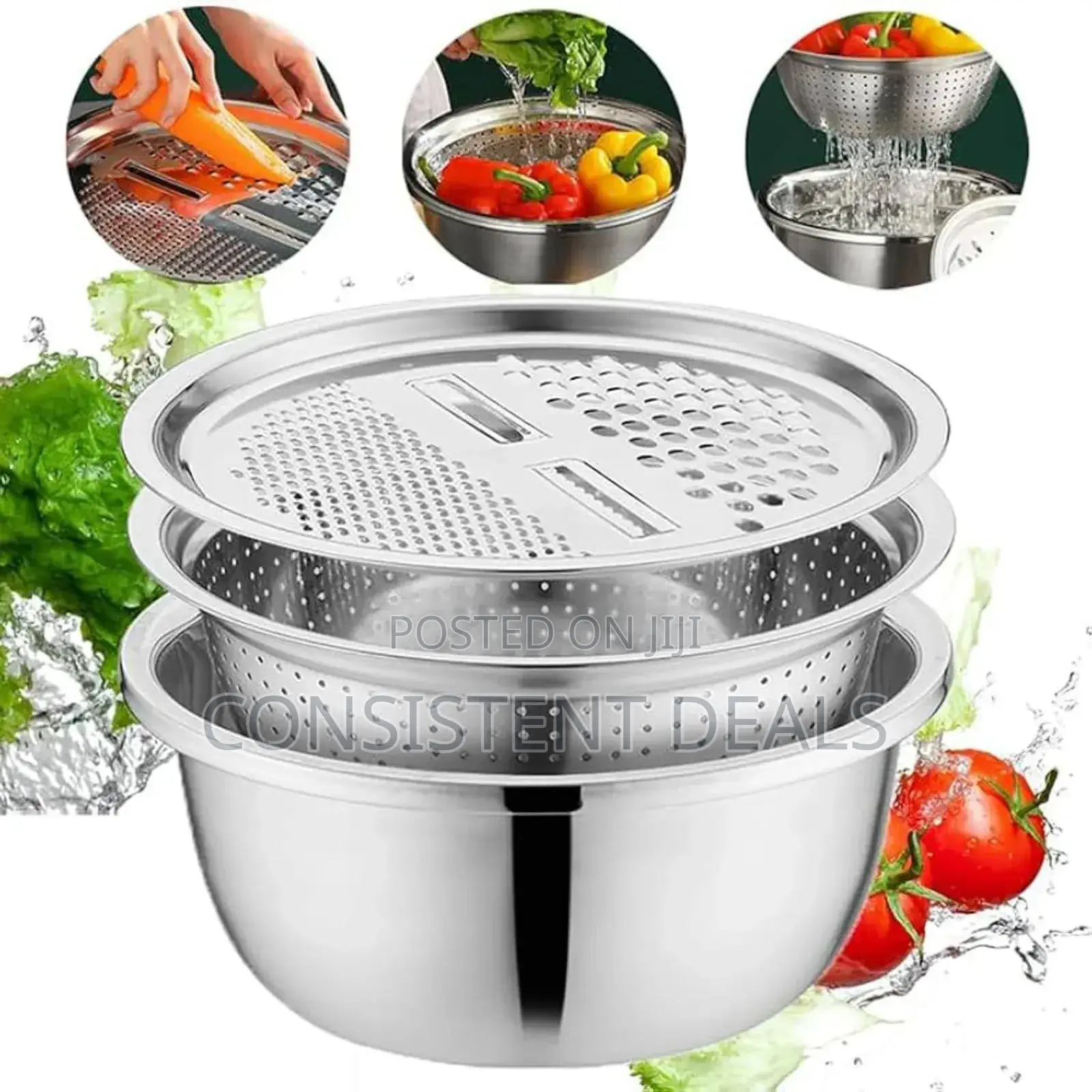 3in1 Colander Basin, Grater Strainer