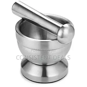 Double Stainless Steel Metal Mortar and Pestle