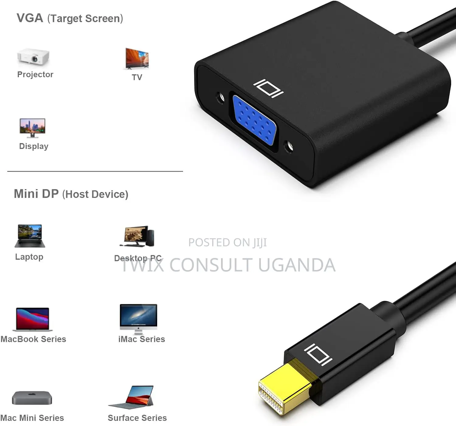 Mini Displayport to VGA Adapter,