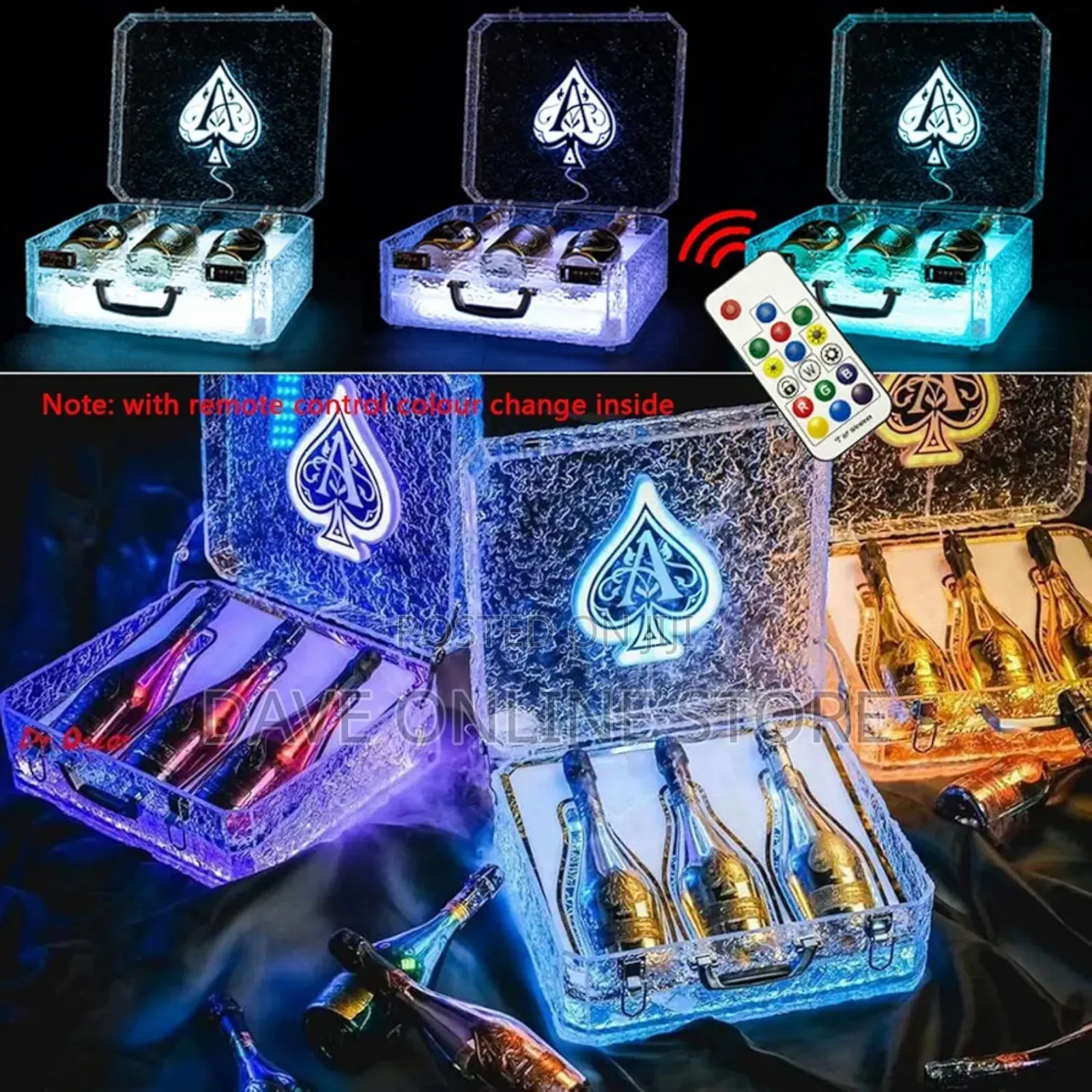 LED Champagne Bottle Presenter With Remote Control Bar