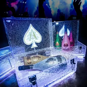 Acrylic LED Glow Wine Box Presenter for Nightclub