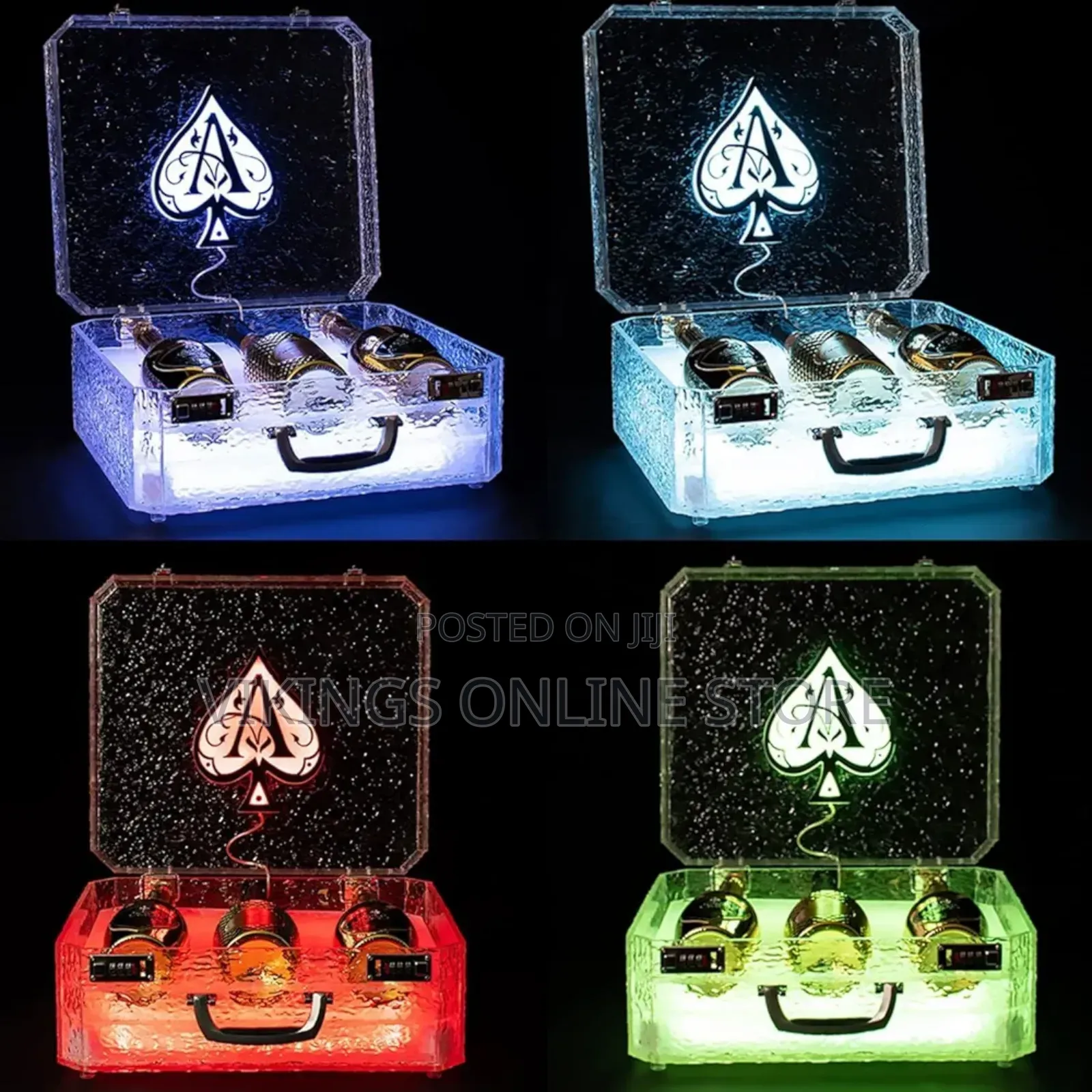 3 Bottles Rechargeable LED Ace of Spade Glorifier Box,