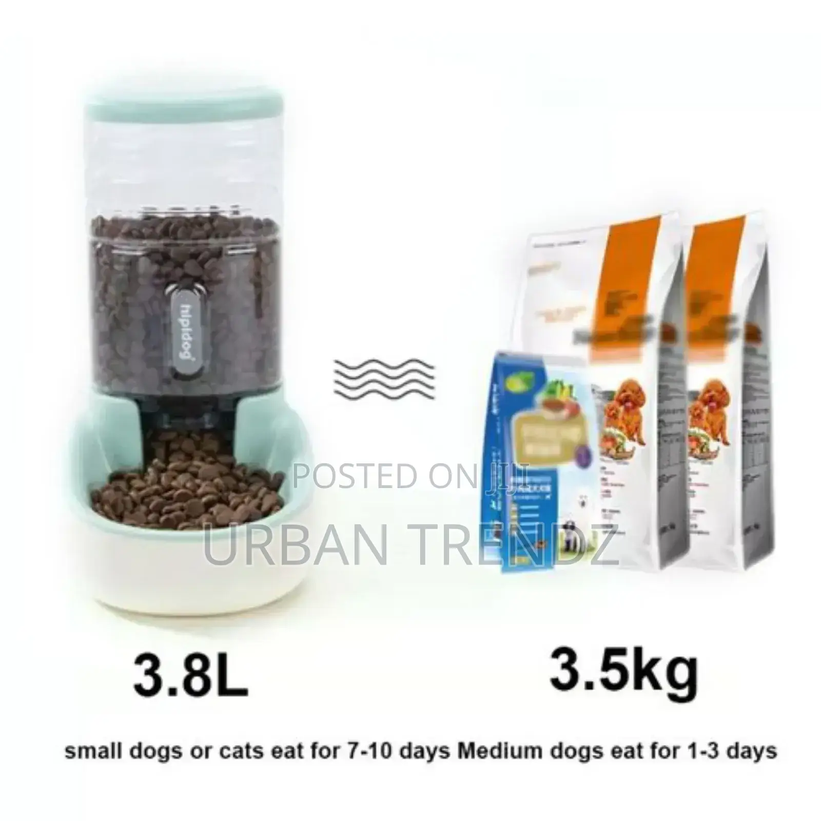 3.8L Cat Automatic Pet Feeder Water Dispenser Drinking