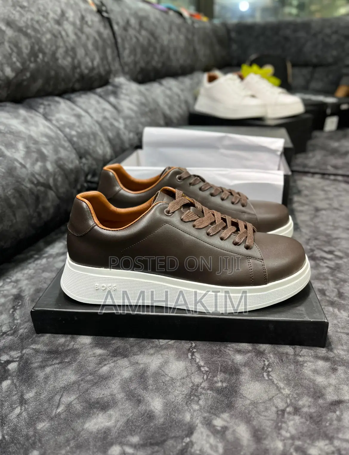 New Men’S Boss Leather Sneakes in Stock
