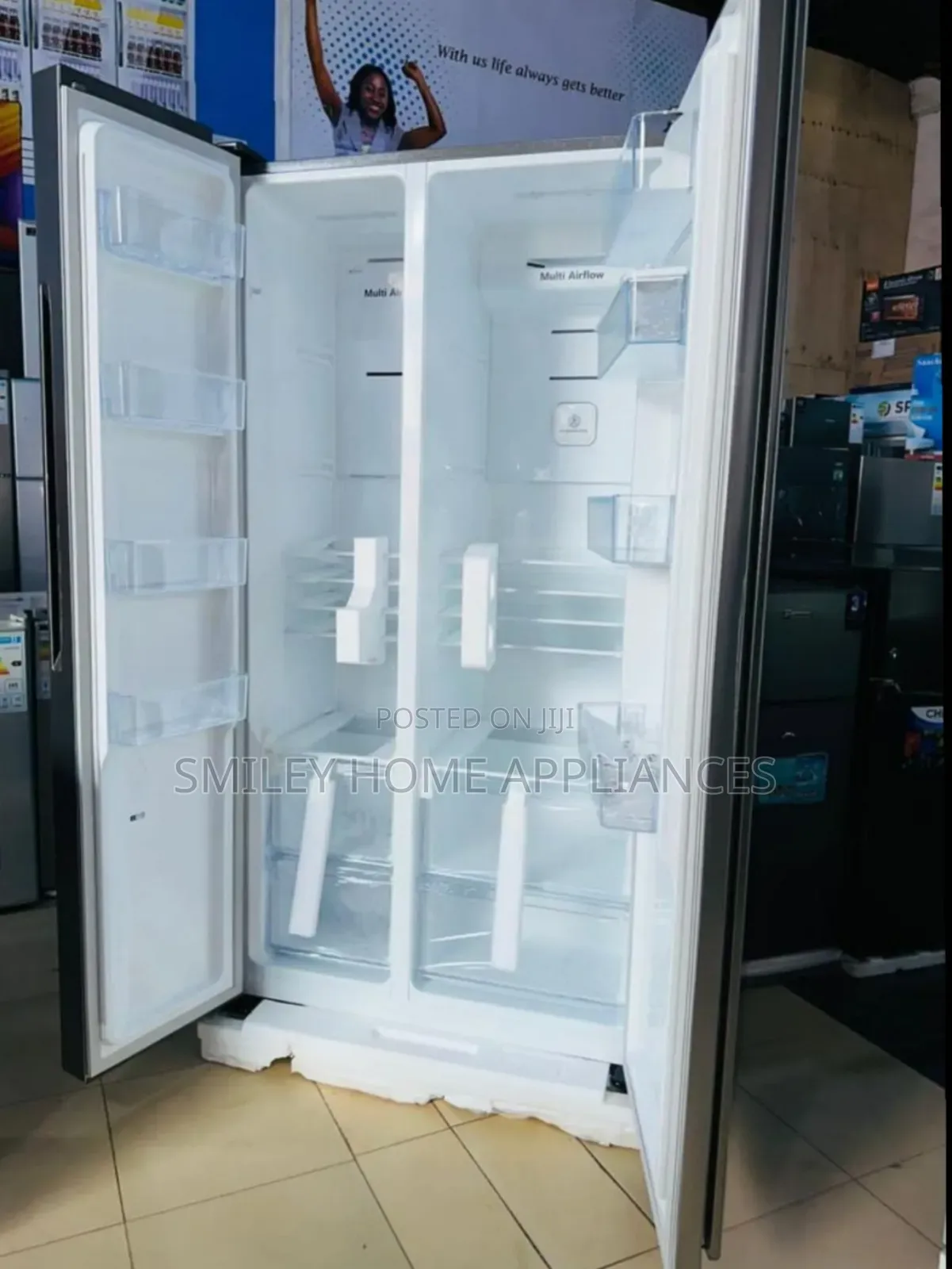 Newly Discounted Hisense 670ltrs Silver Side by Side Fridge