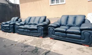 Black 7 Sitters Fibre Sofa