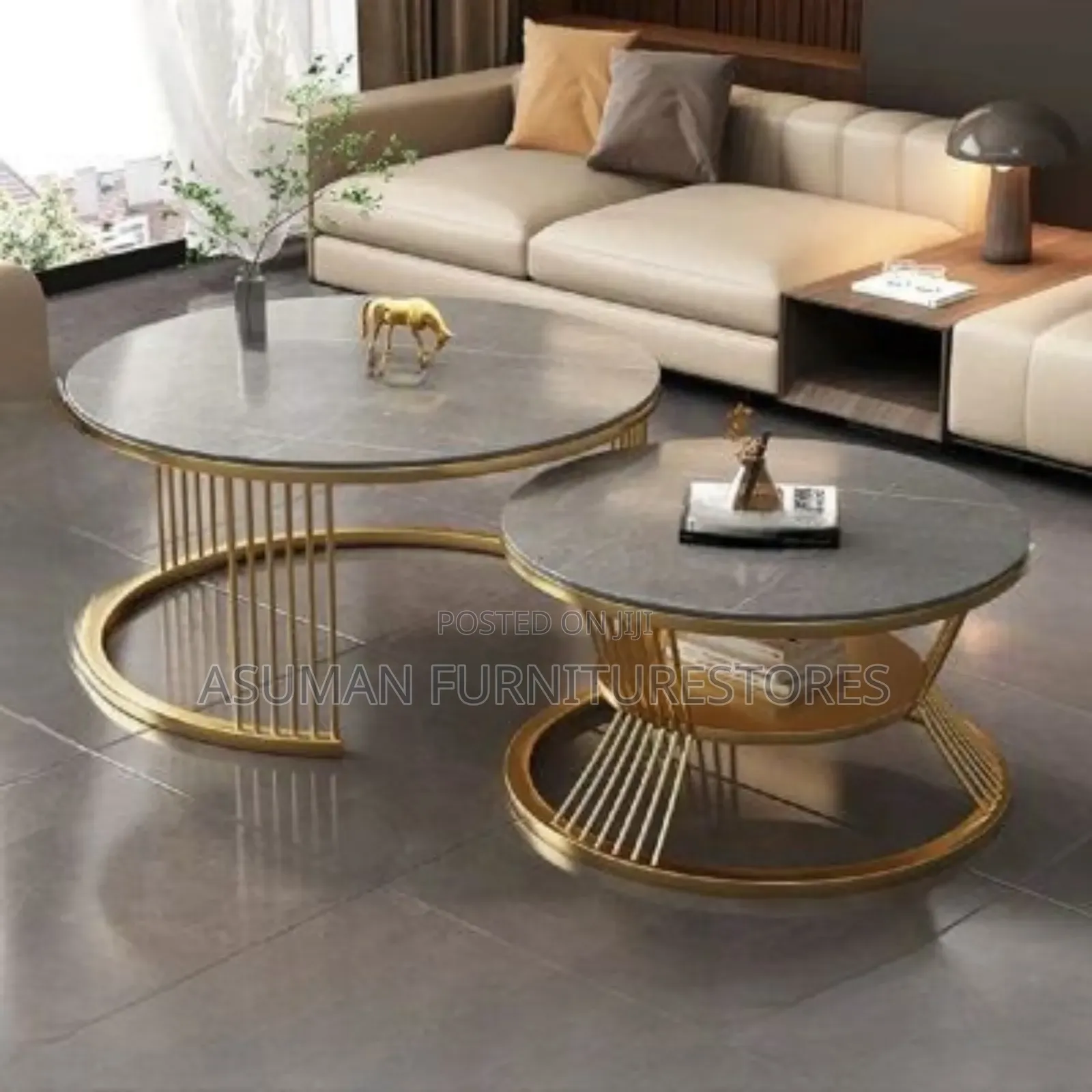 Modern Metallic Stools With Golden Colour Call